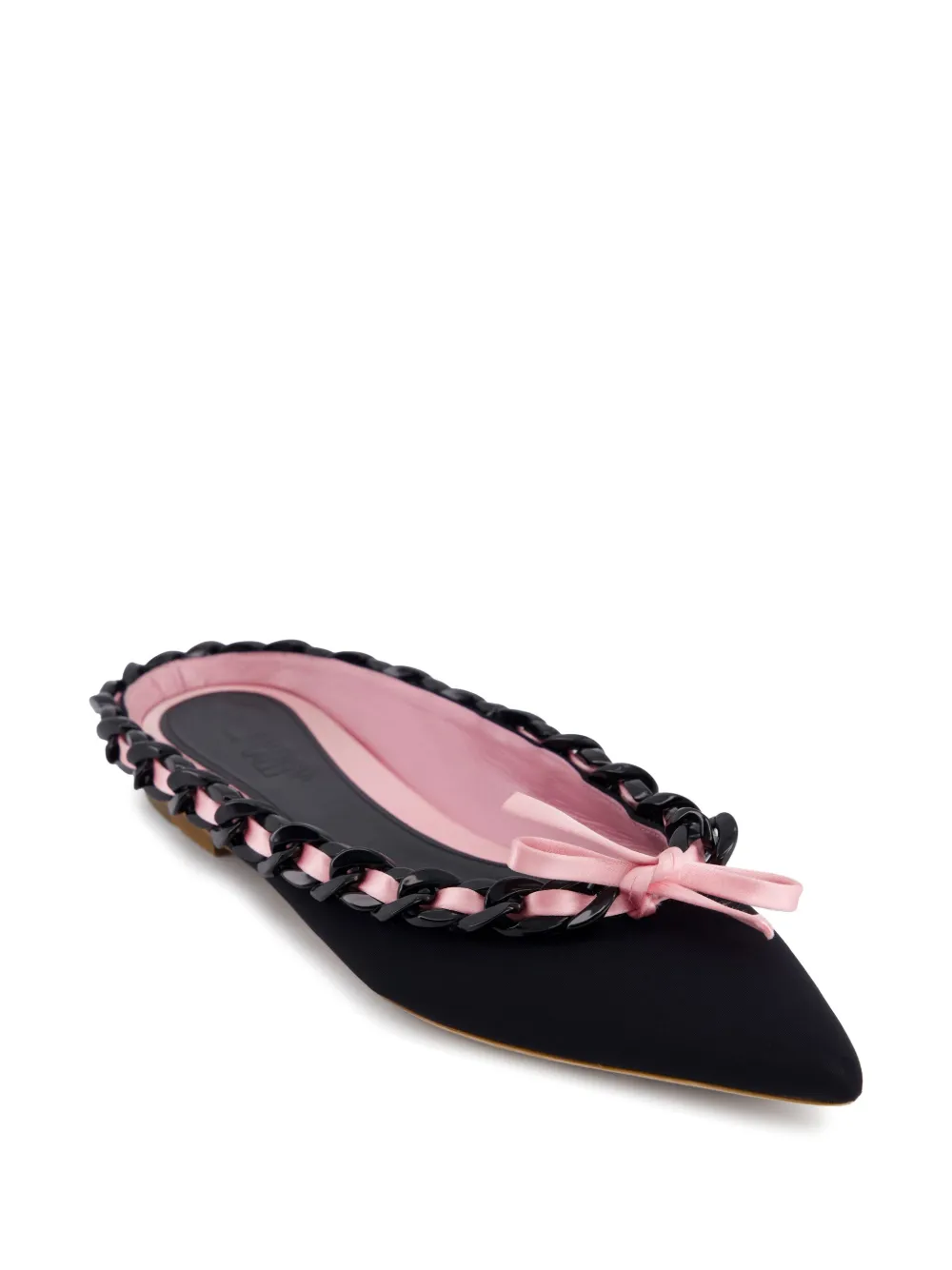 Giambattista Valli Slippers met strikdetail Zwart