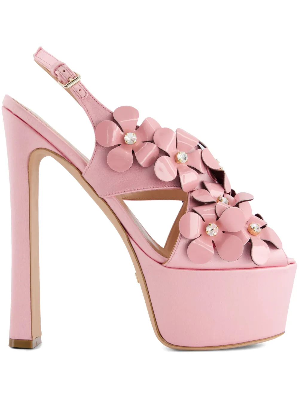 Giambattista Valli floral-appliqué sandals Pink