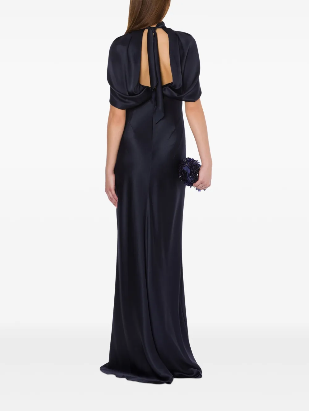 Alberta Ferretti Gedrapeerde maxi-jurk Blauw