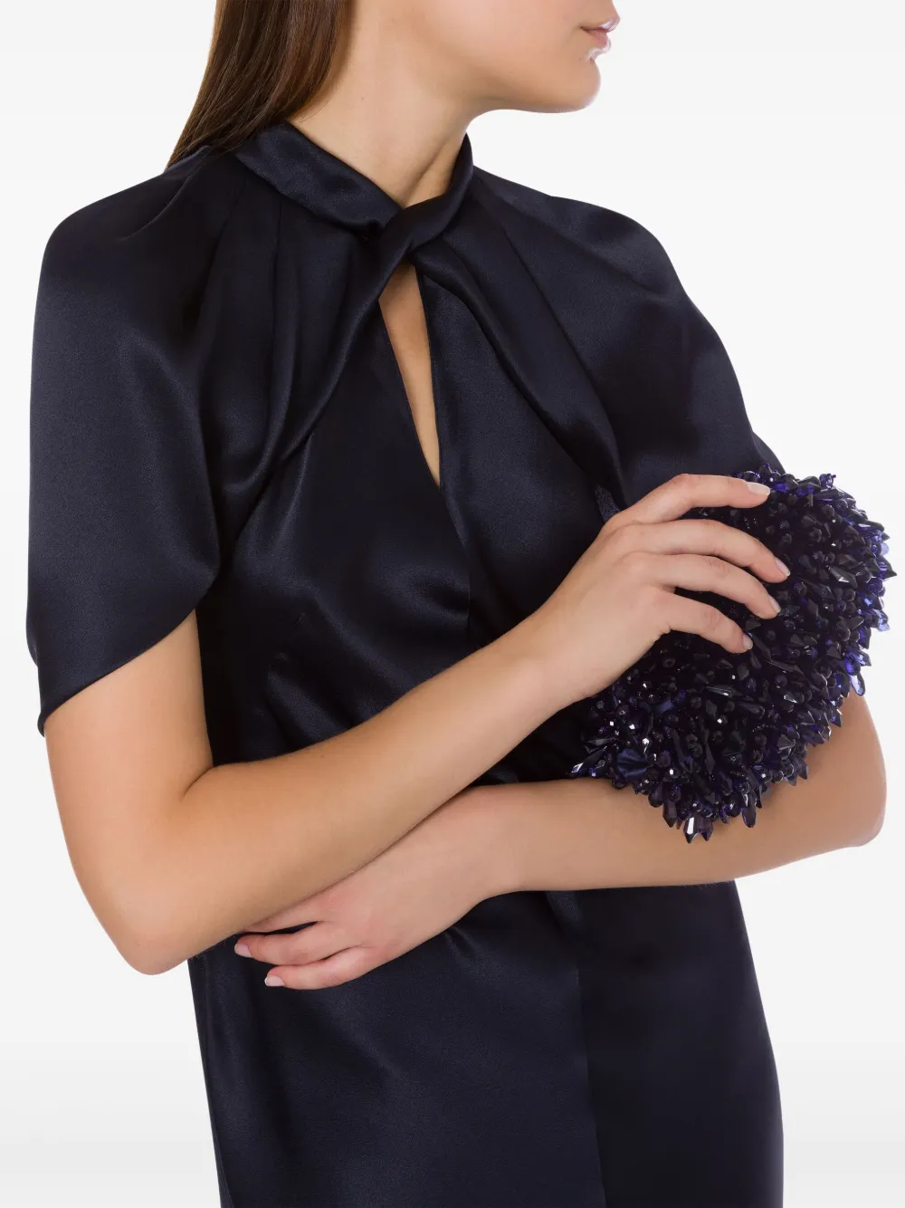 Alberta Ferretti Gedrapeerde maxi-jurk Blauw