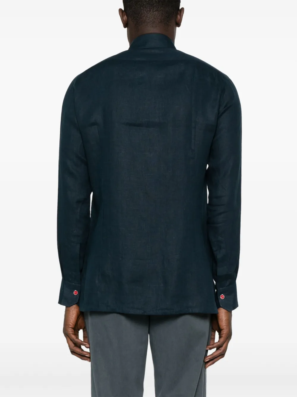 Kiton Linnen overhemd Blauw