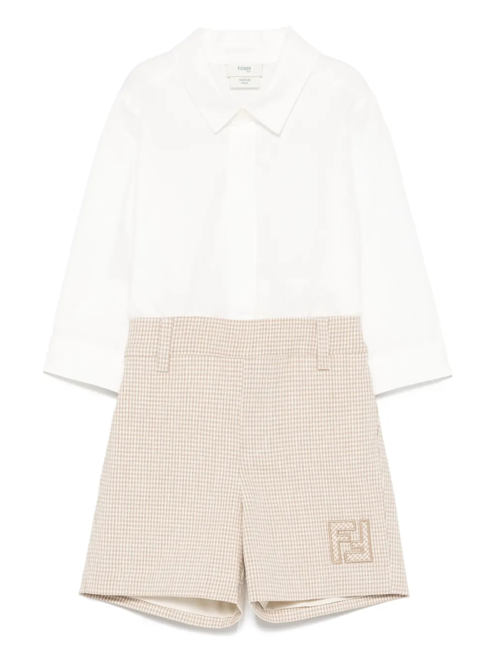 Fendi Kids Geruit babypakje Wit
