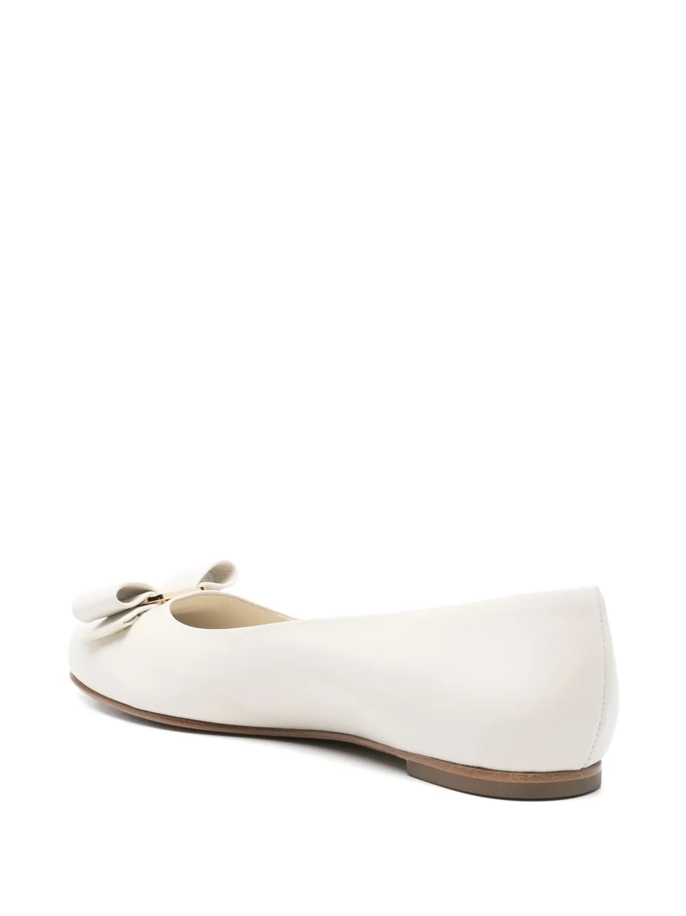 Ferragamo Ballerina's met strikdetail Beige