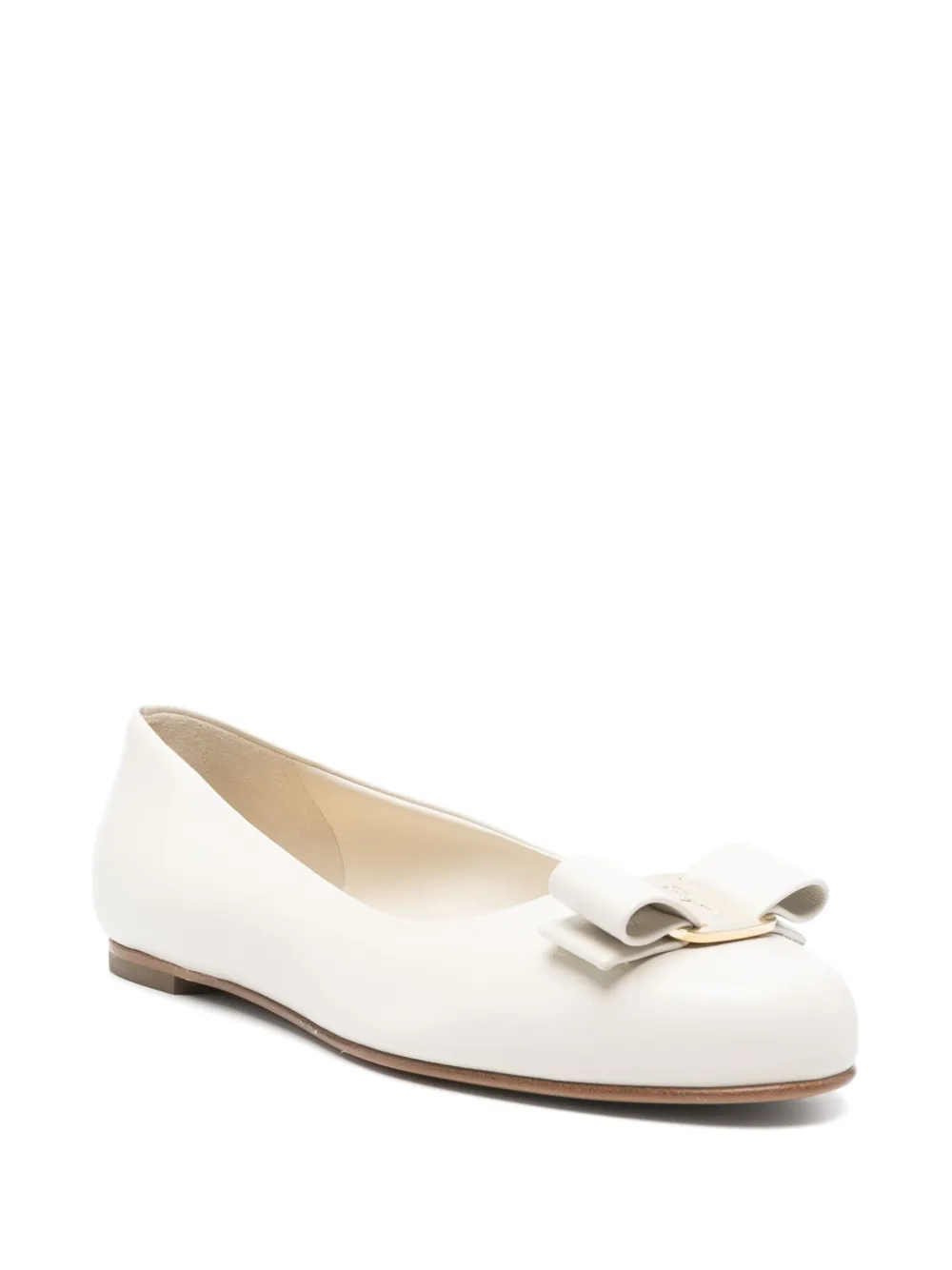 Ferragamo Ballerina's met strikdetail Beige