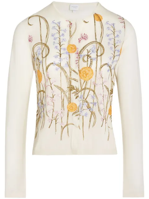 Giambattista Valli Marigold Bouquets-motif cardigan