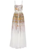 Giambattista Valli Marigold Bouquets-embroidery tulle dress - White
