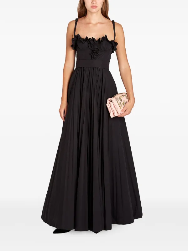GIAMBATTISTA VALLI 黒 フリル パーティードレス Giambattista Valli Cotton Maxi Dress | Black | FARFETCH