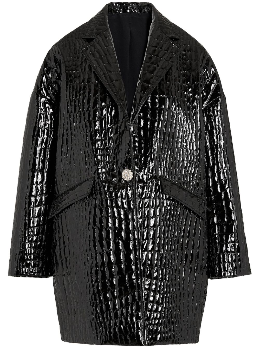 crocodile-embossed coat