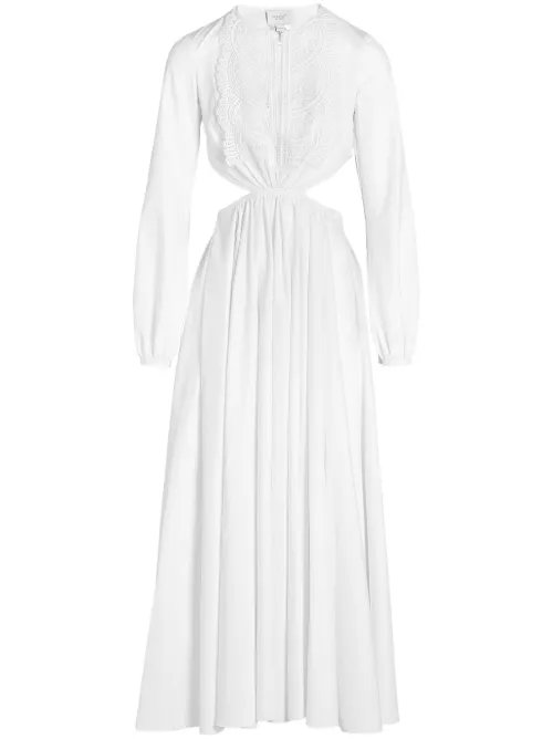 Robe longue en popeline à découpes - Giambattista Valli - Modalova