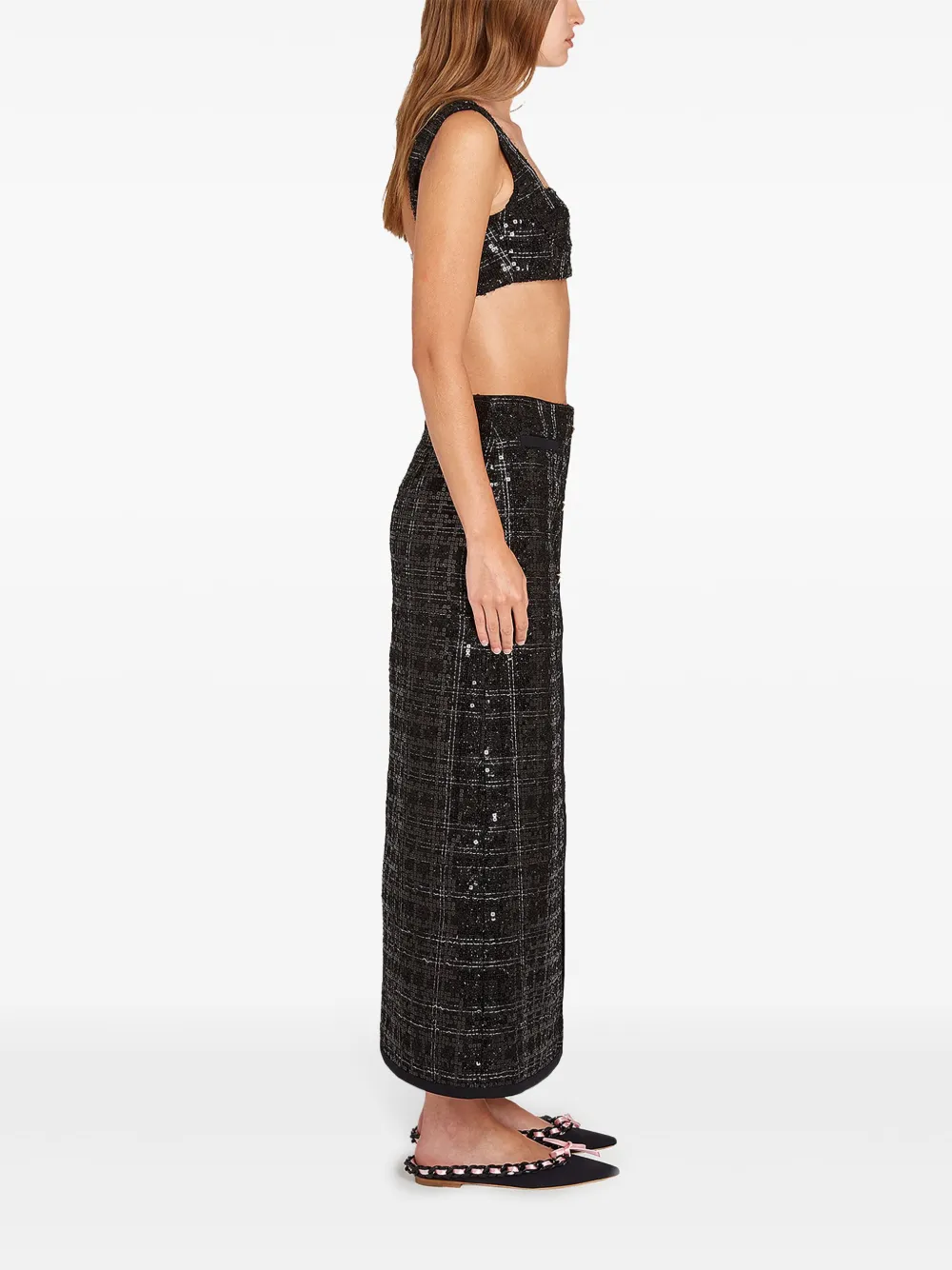 Giambattista Valli Maxi-rok met pailletten Zwart