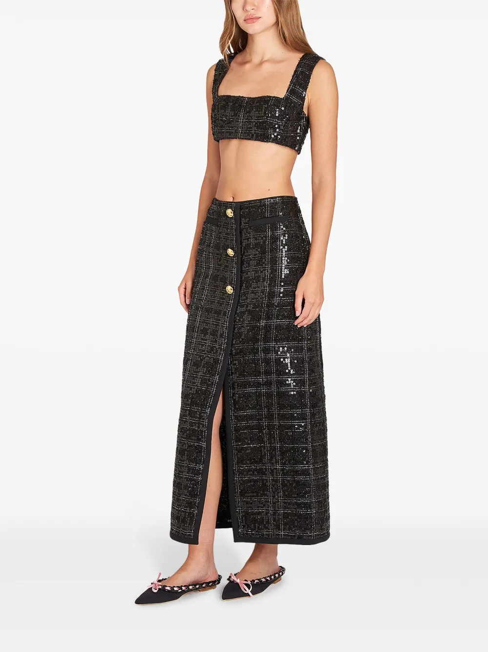 Giambattista Valli Maxi-rok met pailletten Zwart