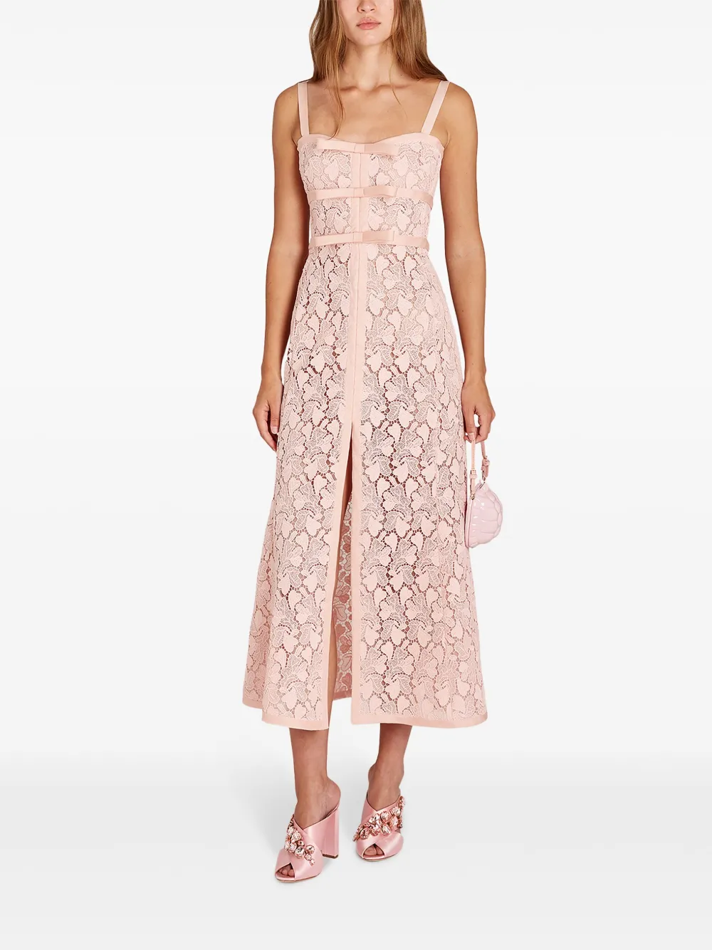 Giambattista Valli Macramé jurk met strikdetail - Roze