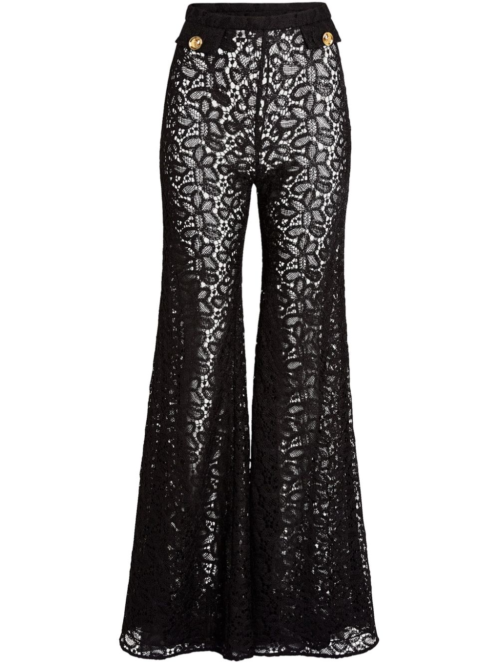 lace flared trousers