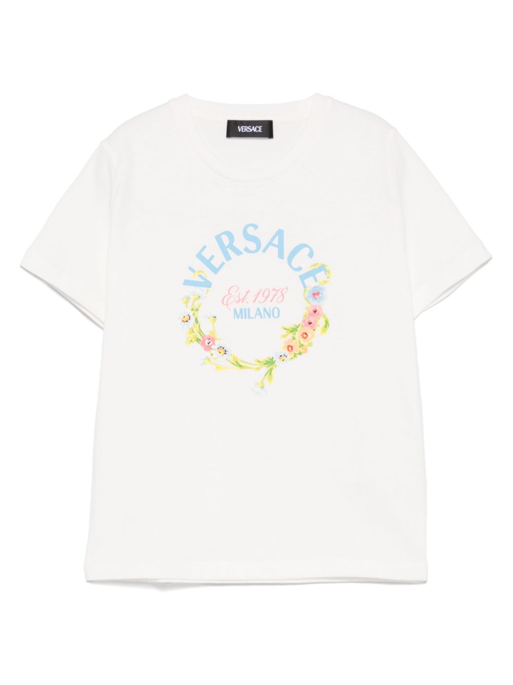 Versace Kids Versace-Milano-print T-shirt - White