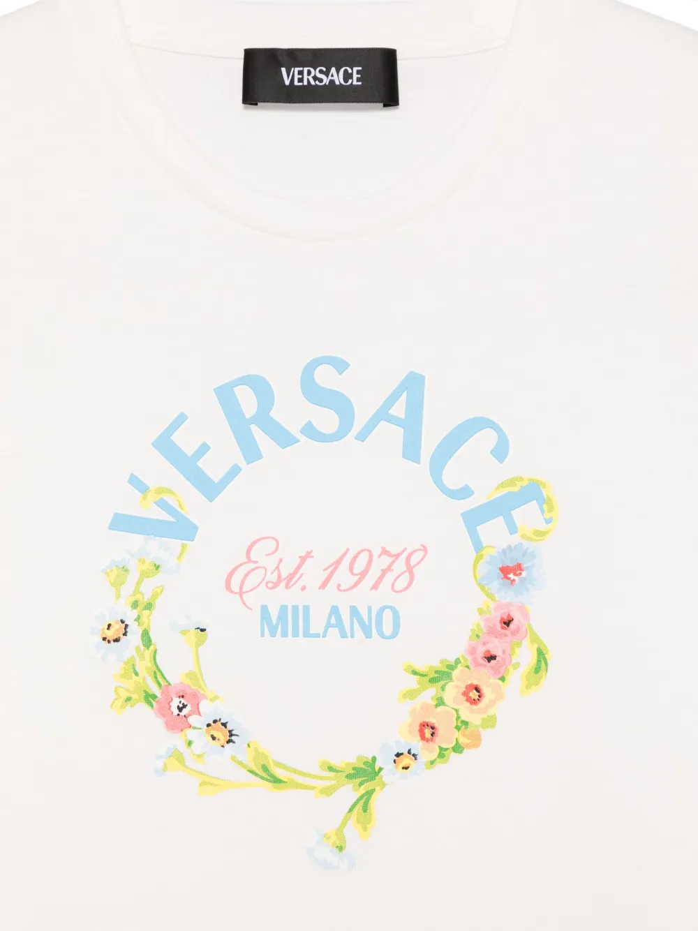 Versace -milano-print T-shirt In White