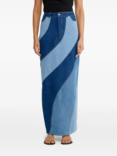 SIGNIFICANT OTHER diagonal-panel denim skirt