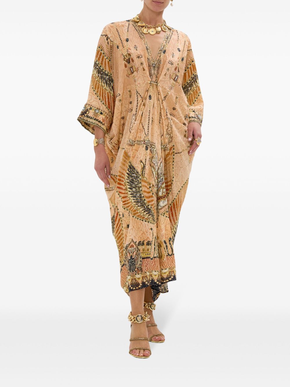 Camilla pierced kaftan - Beige