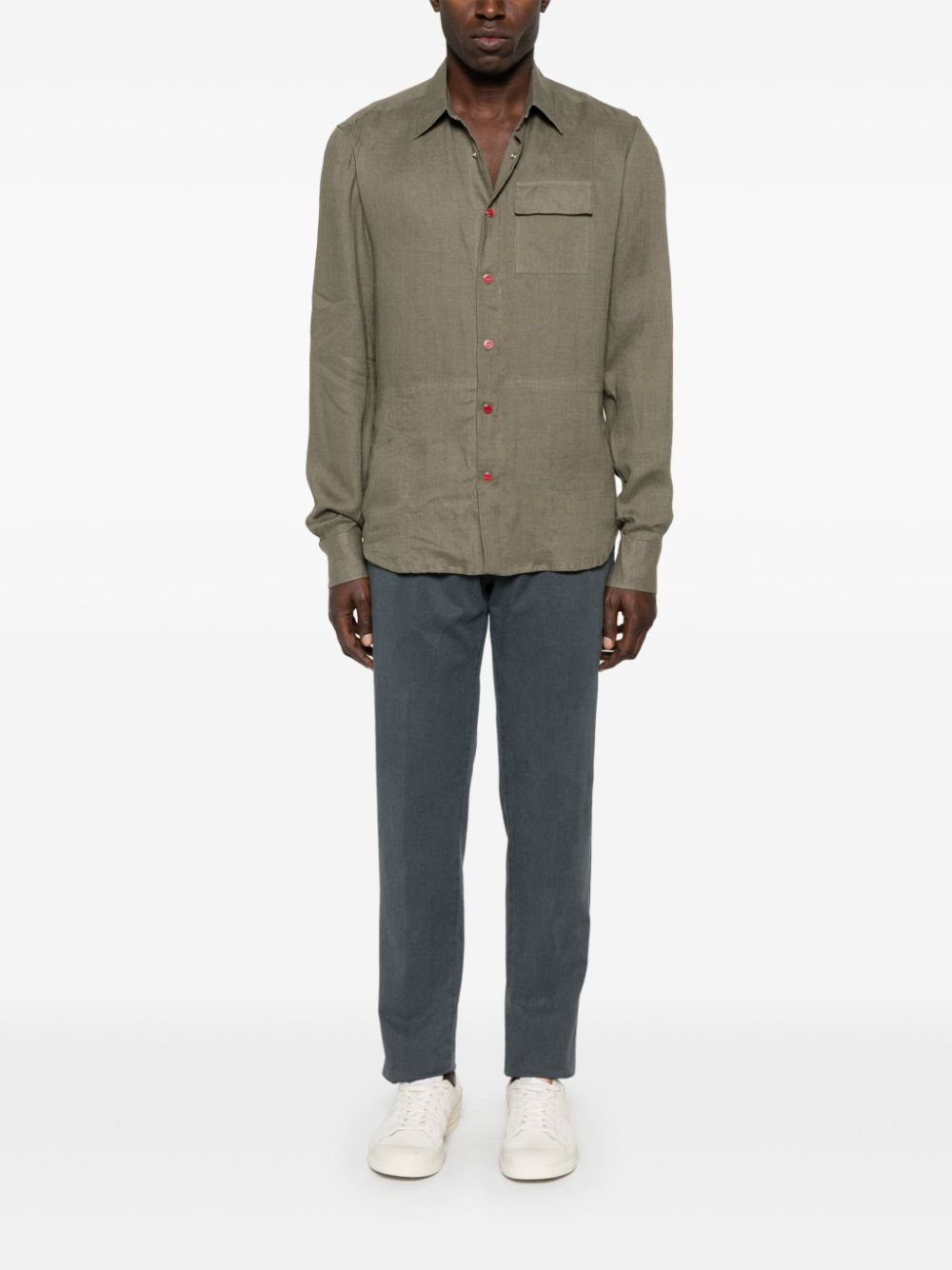 Kiton linen shirt - Groen