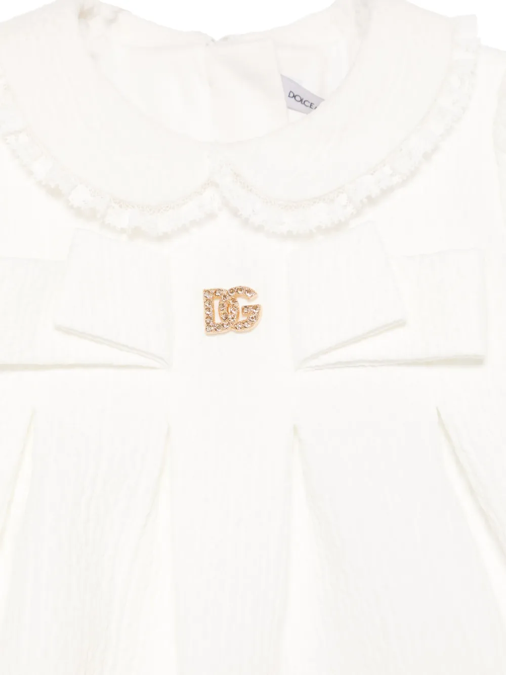 Dolce & Gabbana Kids Seersucker jurk Wit
