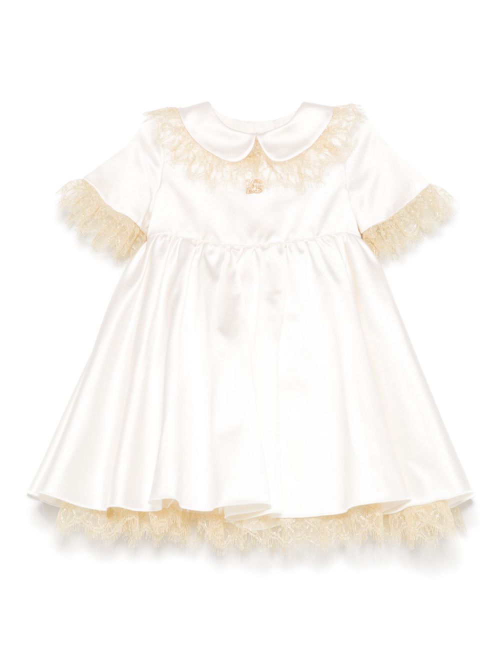 Dolce & Gabbana Kids Satijnen jurk Beige