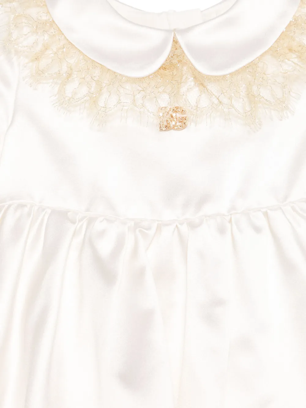 Dolce & Gabbana Kids Satijnen jurk Beige