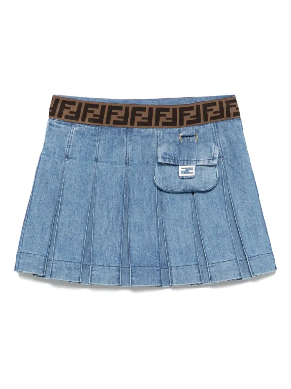 Fendi Kids モノグラム ミニスカート | ブルー | FARFETCH JP