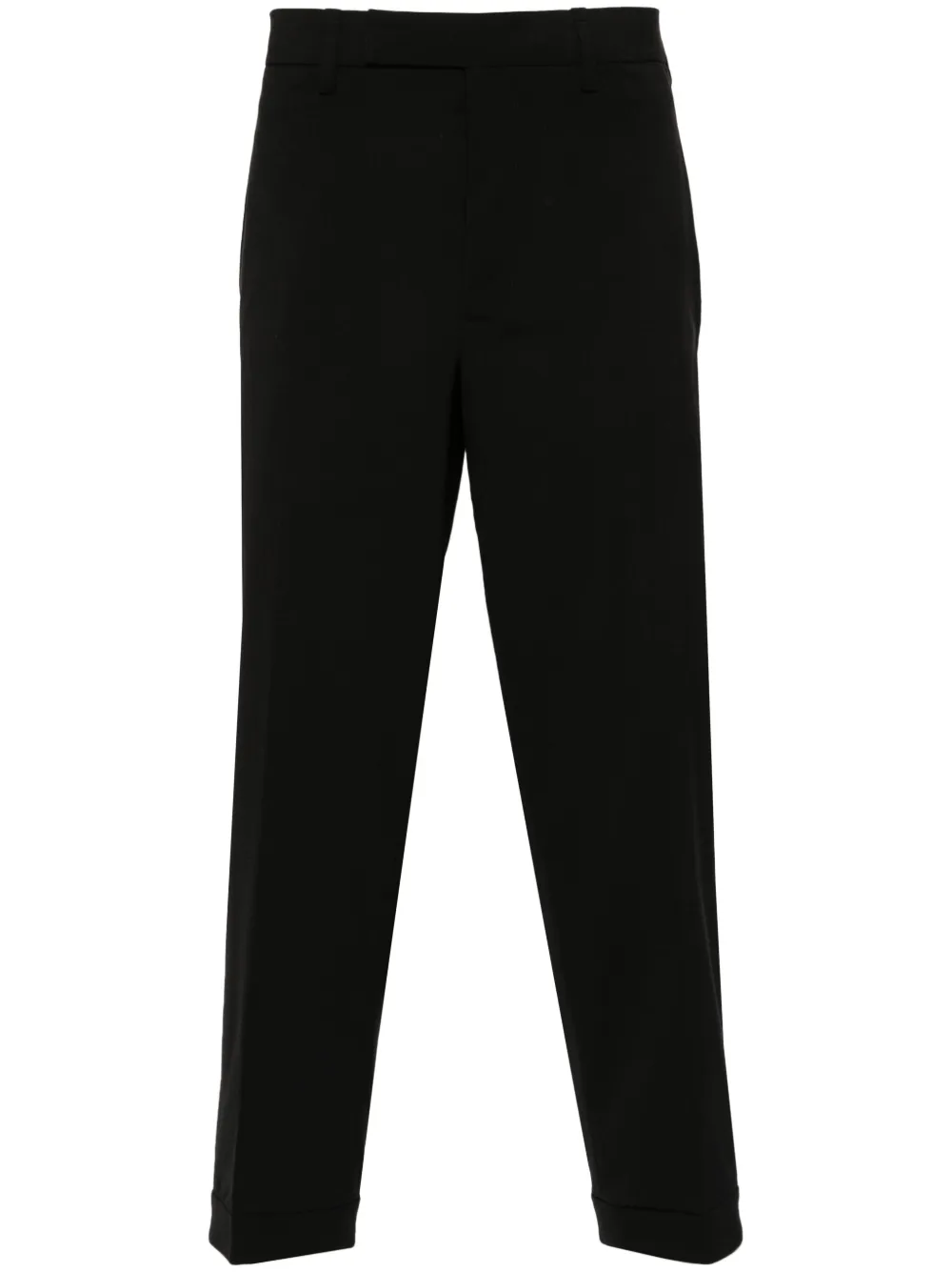 Neil Barrett BARRETT SLIM REGULAR RISE METAL HEM ADJUSTER TROUSERS | Black | Image 1