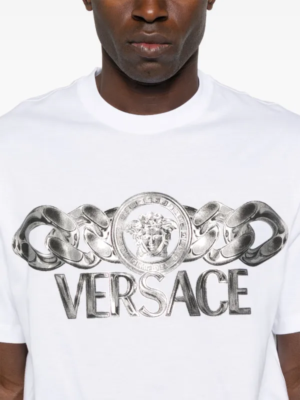 Versace Medusa On Chain T-shirt | White | FARFETCH FI