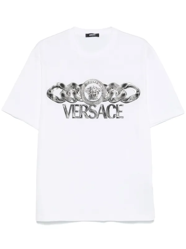 Versace メドゥーサ オン チェーン Tシャツ | ホワイト | FARFETCH JP