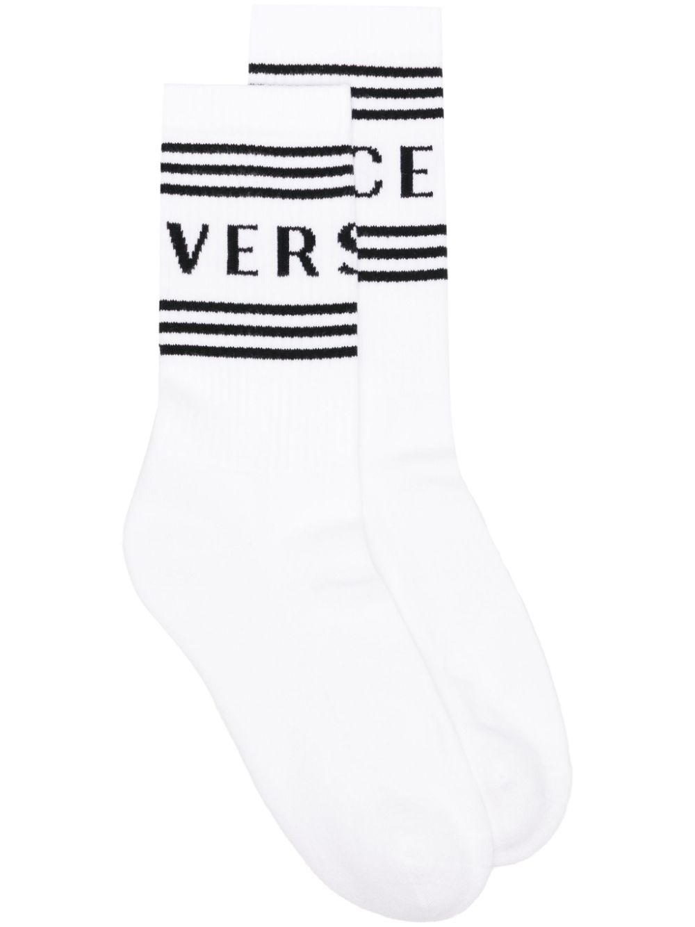 Versace logo-jacquard socks - White