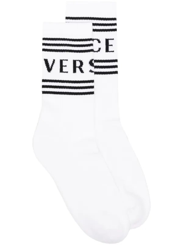 VERSACE ホワイト ロゴ ソックス Versace 90s Vintage ロゴ 靴下 | ホワイト | FARFETCH JP