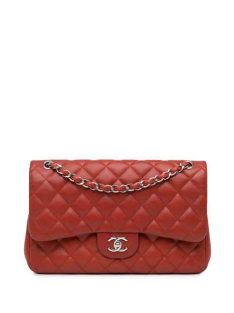 HOT SALE CHANEL 2010-2011 Jumbo Classic Caviar Double Flap shoulder bag Women