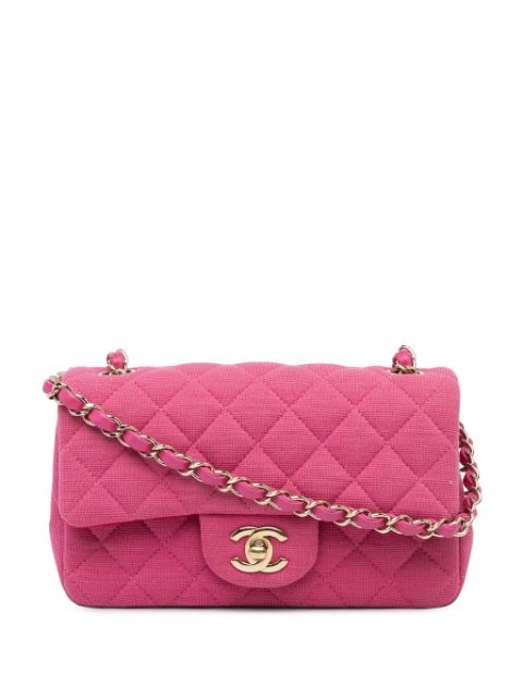 CHANEL 2019 Mini Rectangular Classic Jersey Single Flap crossbody bag Women