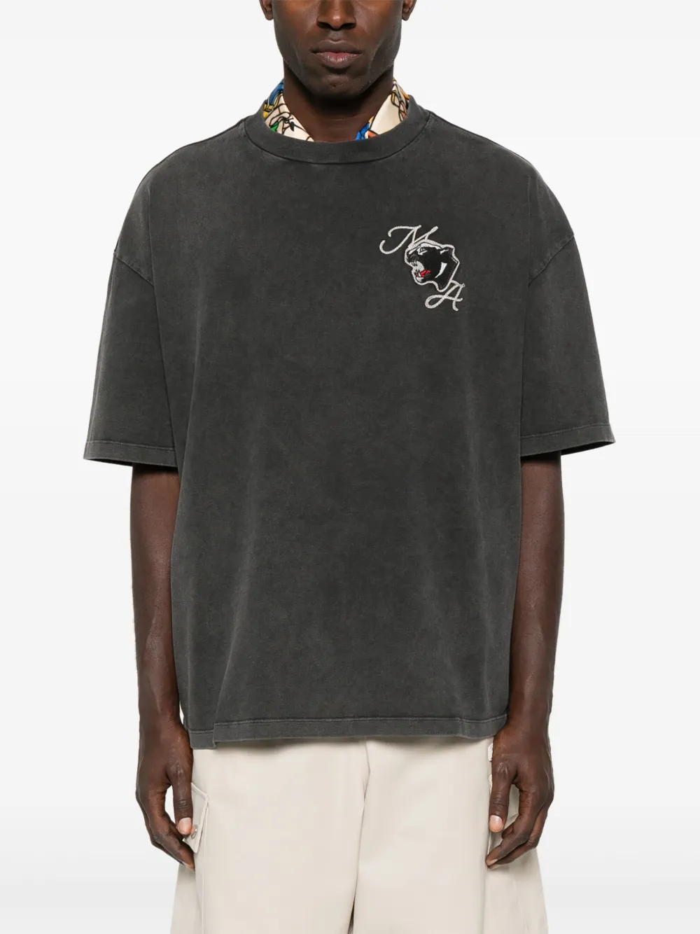 AMIRI T-shirt met geborduurd logo Grijs