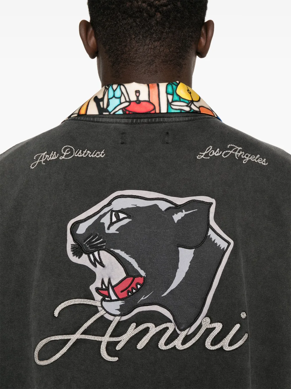 AMIRI T-shirt met geborduurd logo Grijs
