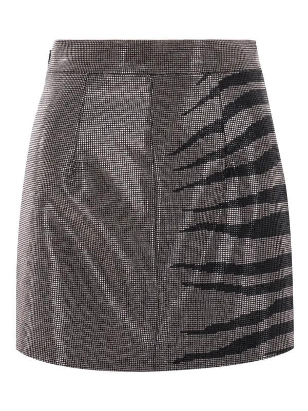スカート ROBERTO CAVALLI RHINESTONE-EMBELLISHED CREPE MINISKIRT Roberto Cavalli rhinestone-embellished Mini Skirt | Grey