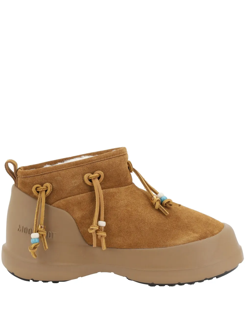 Moon Boot Mb Luna Low Suede Low Heels Ankle Boots In Leather Color Suede In Brown
