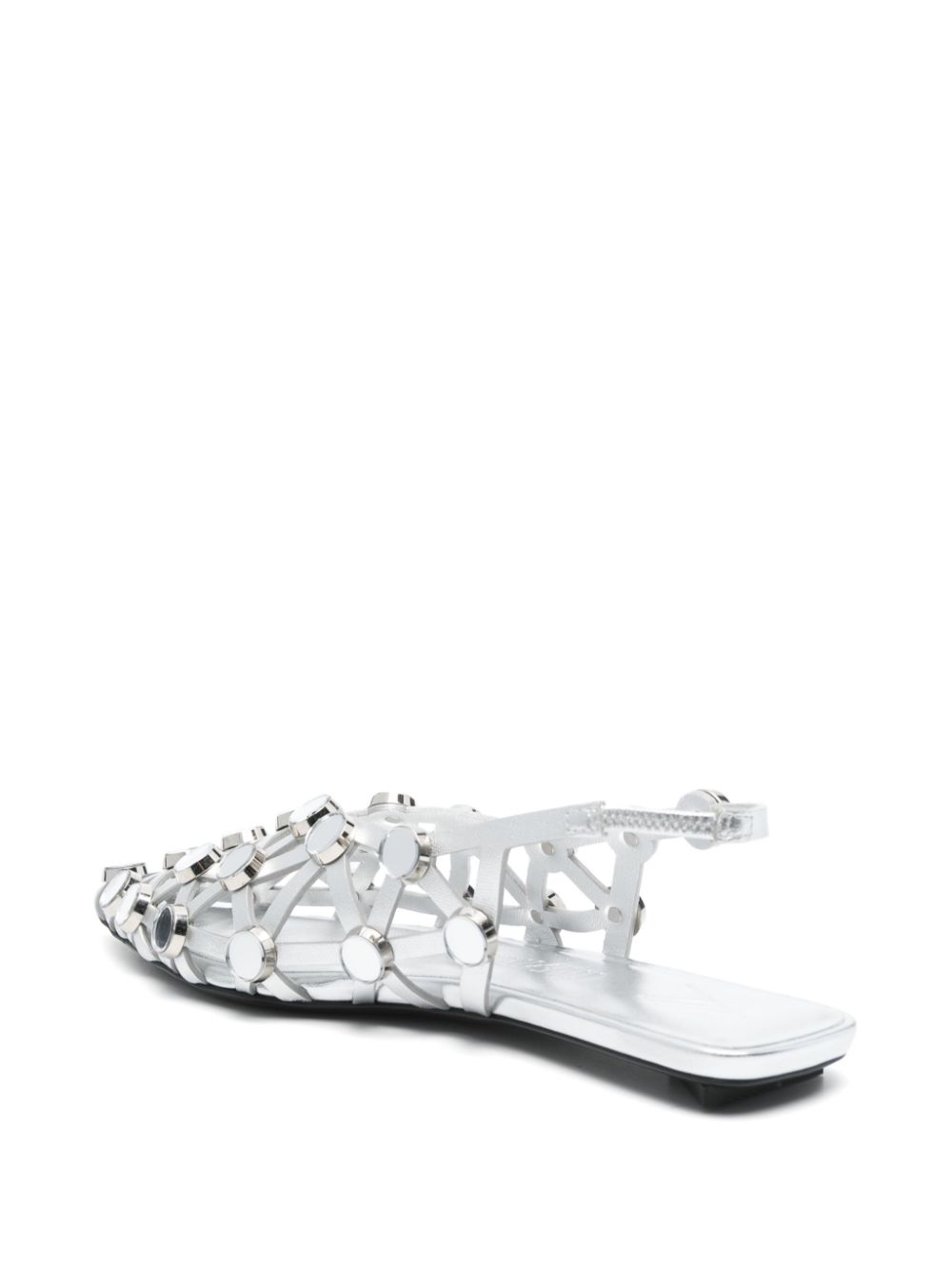 The Attico Grid ballerina's Zilver