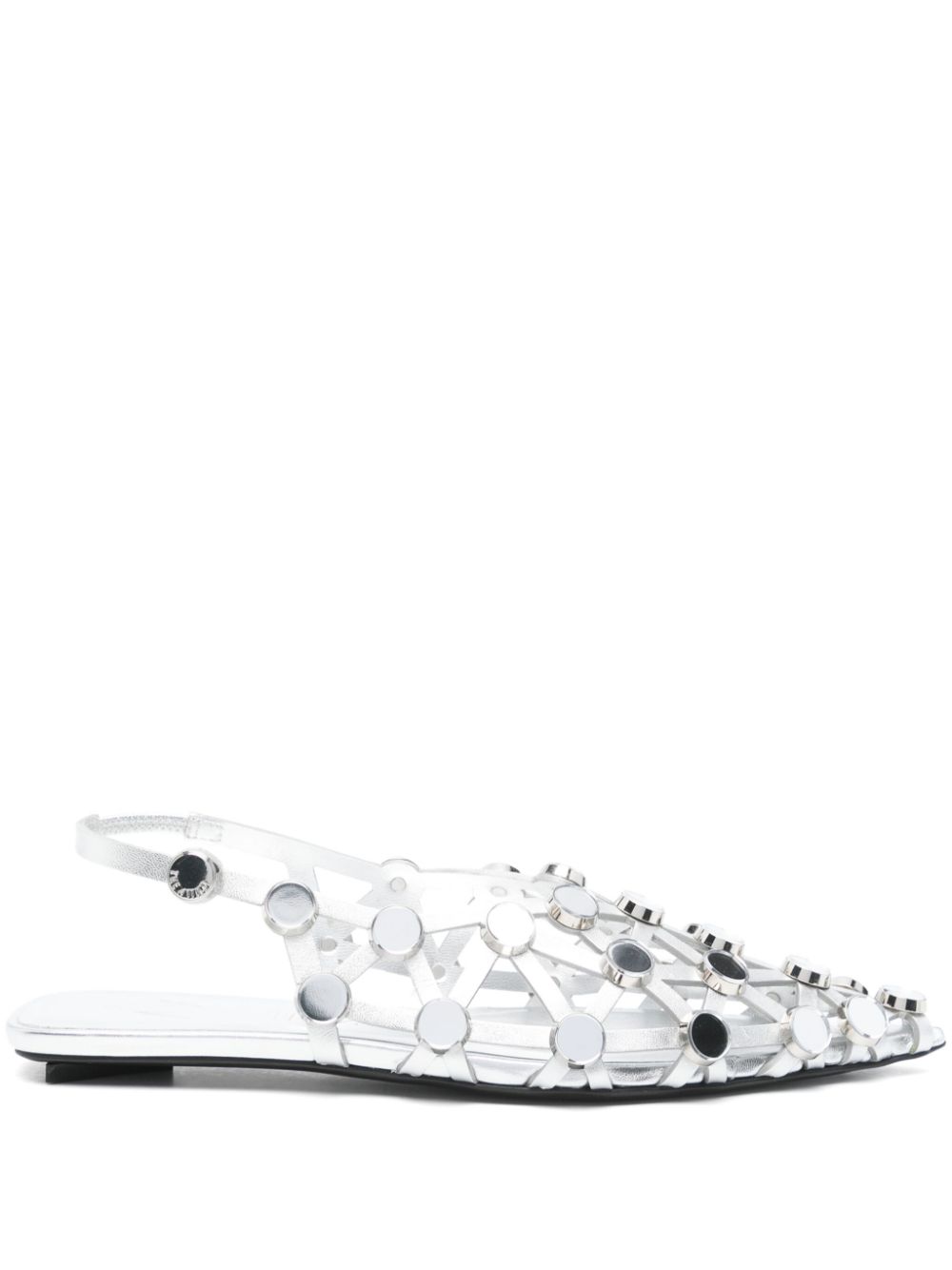 The Attico Grid ballerina's Zilver