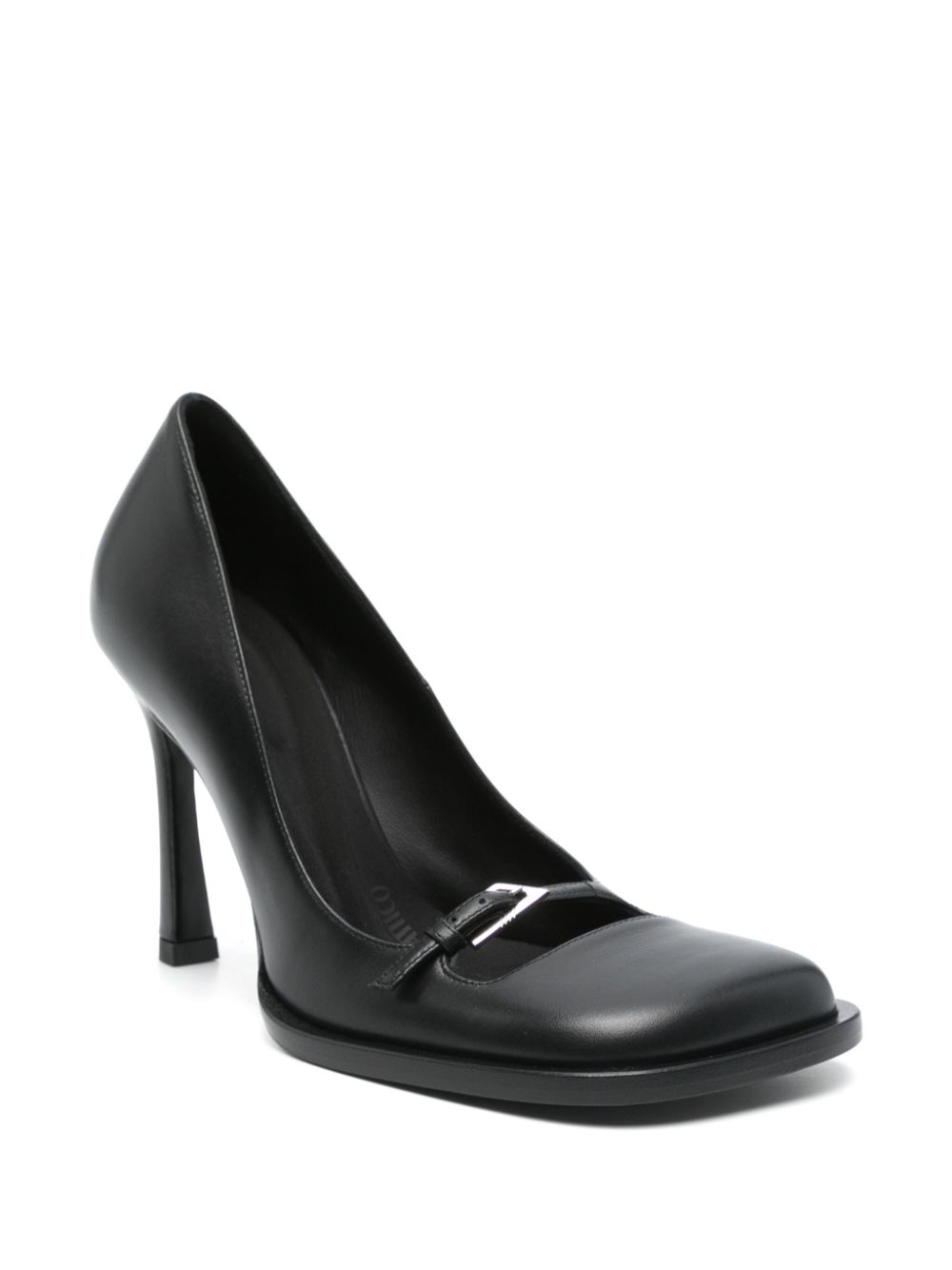 The Attico 100mm leather pumps - Zwart