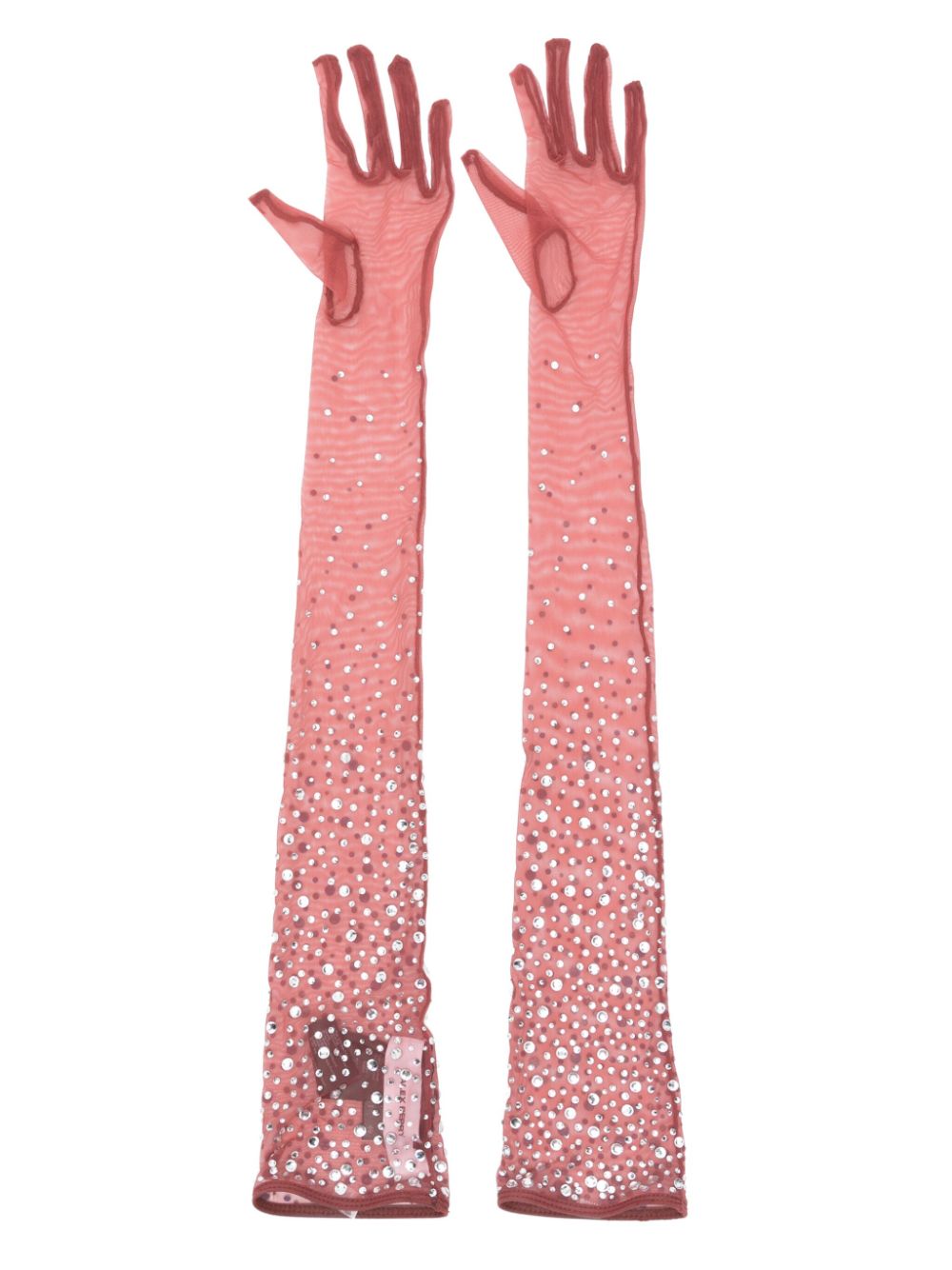 Alex Perry crystal-embellished gloves - Red