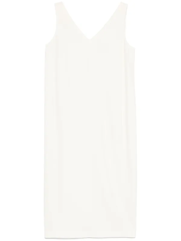 Theory V-neck Midi Dress in White