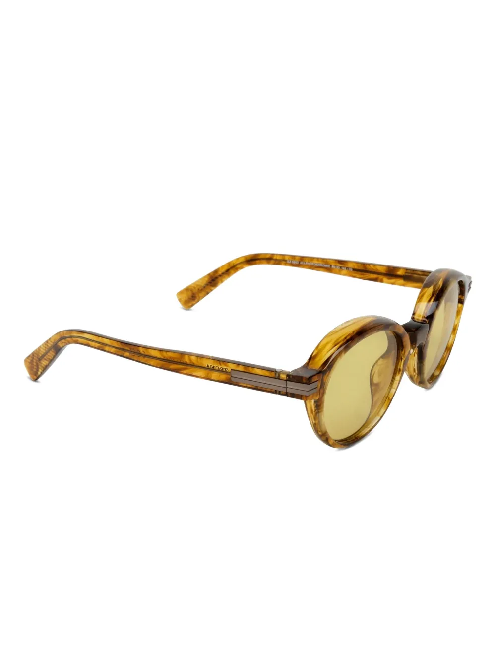 Zegna Zonnebril met rond montuur Bruin