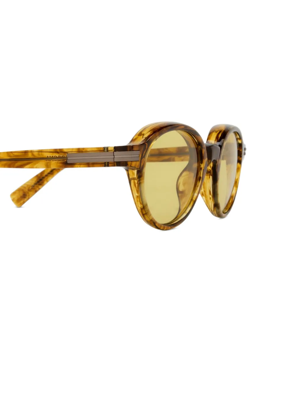 Zegna Zonnebril met rond montuur Bruin