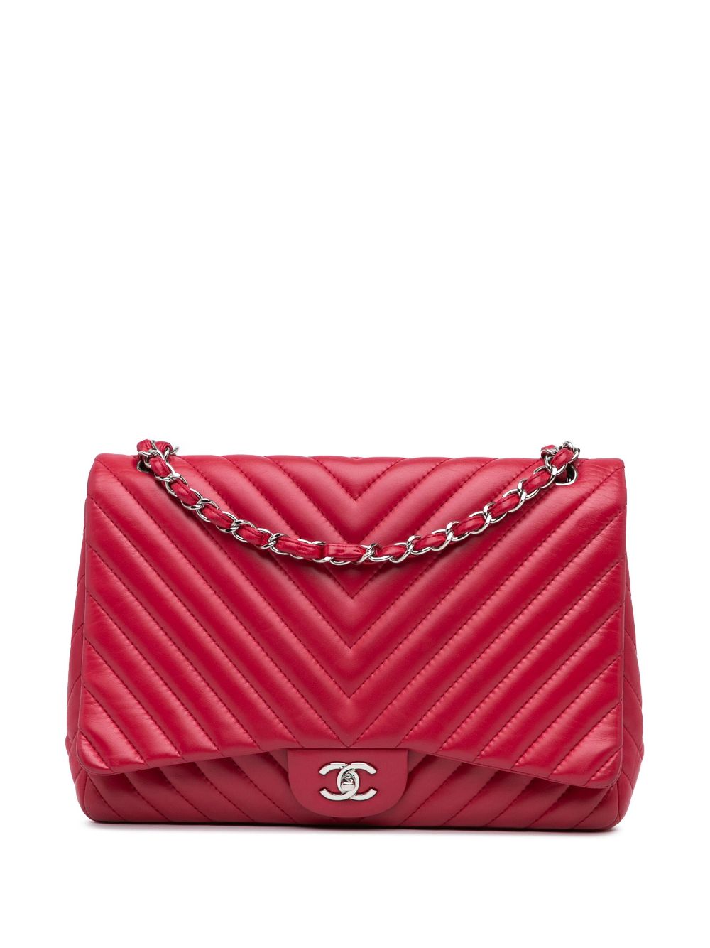 Cheap CHANEL 2009-2010 Maxi Classic Chevron Lambskin Single Flap shoulder bag Women