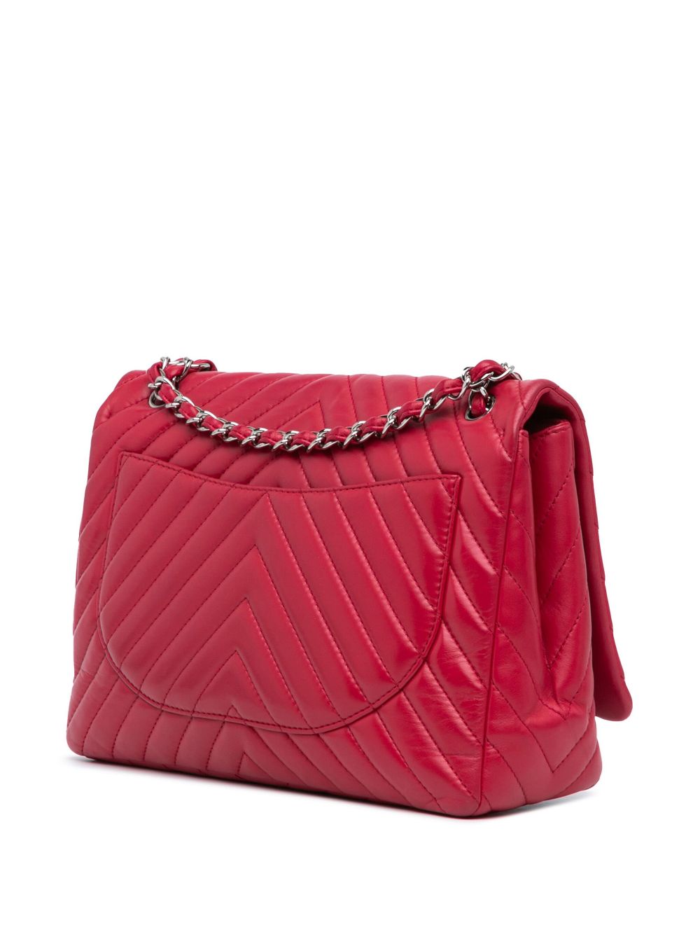 CHANEL 2009-2010 Maxi Classic Chevron Lambskin Single Flap shoulder bag Women