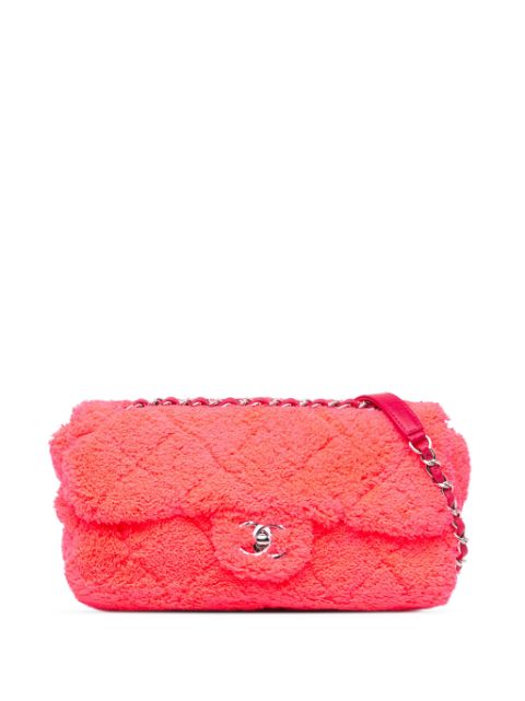 Cheap HOT SALE CHANEL 2019 Medium Quilted Terry Cloth Coco Beach Flap shoulder bag Women