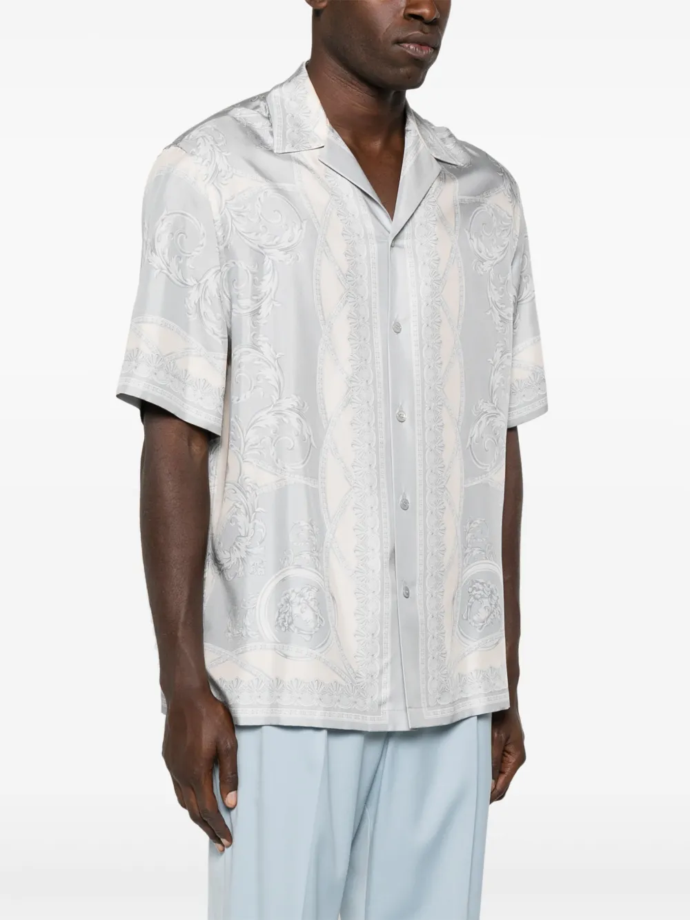 Versace La Coupe des Dieux zijden overhemd Grijs