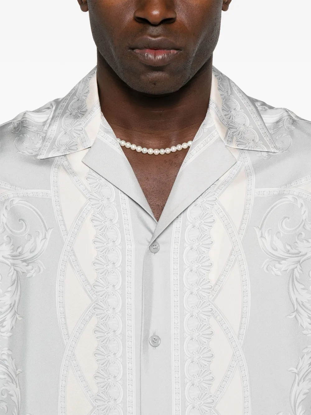 Versace La Coupe des Dieux zijden overhemd Grijs