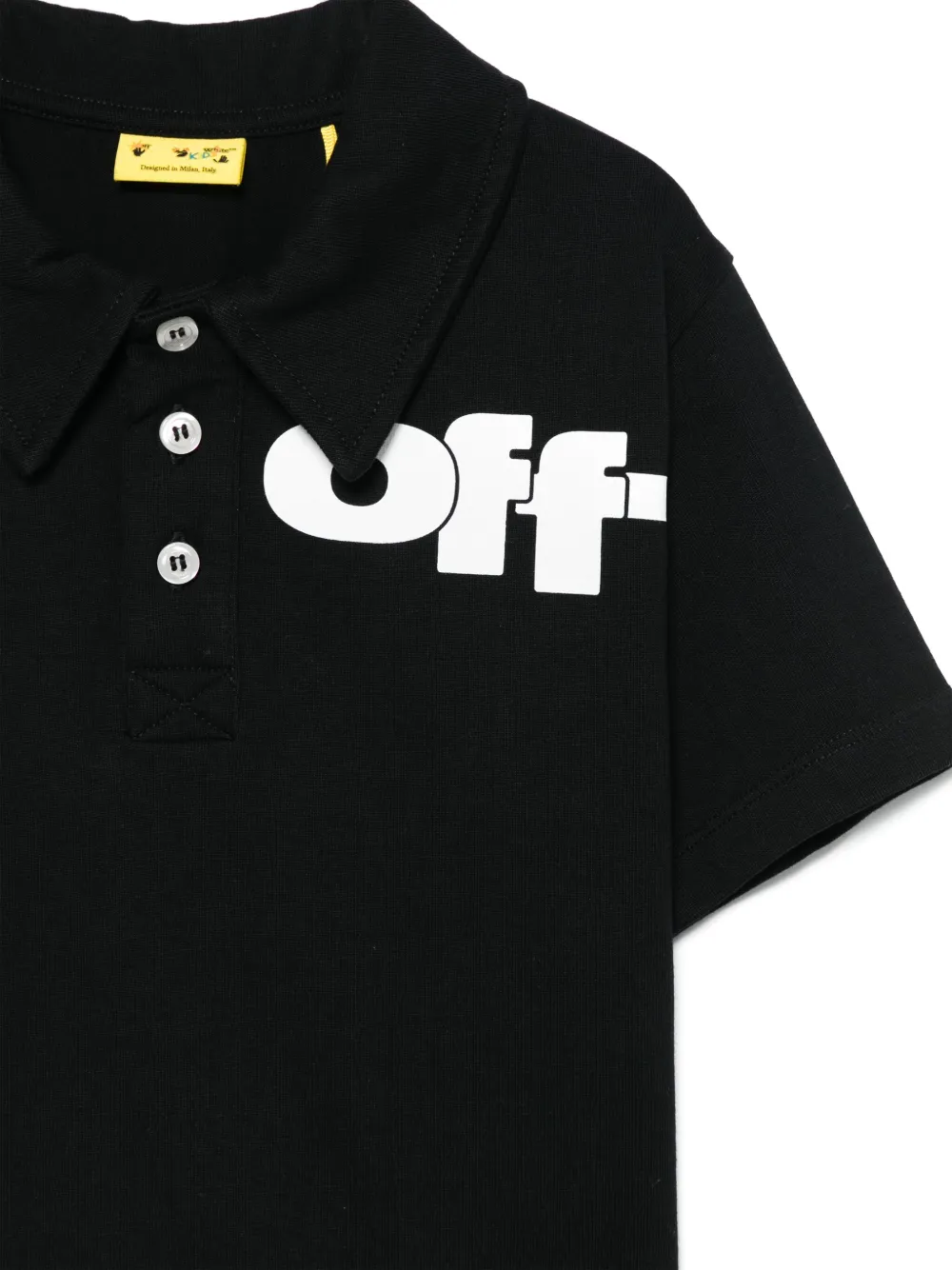 Off-White Kids Type Graphic poloshirt Zwart